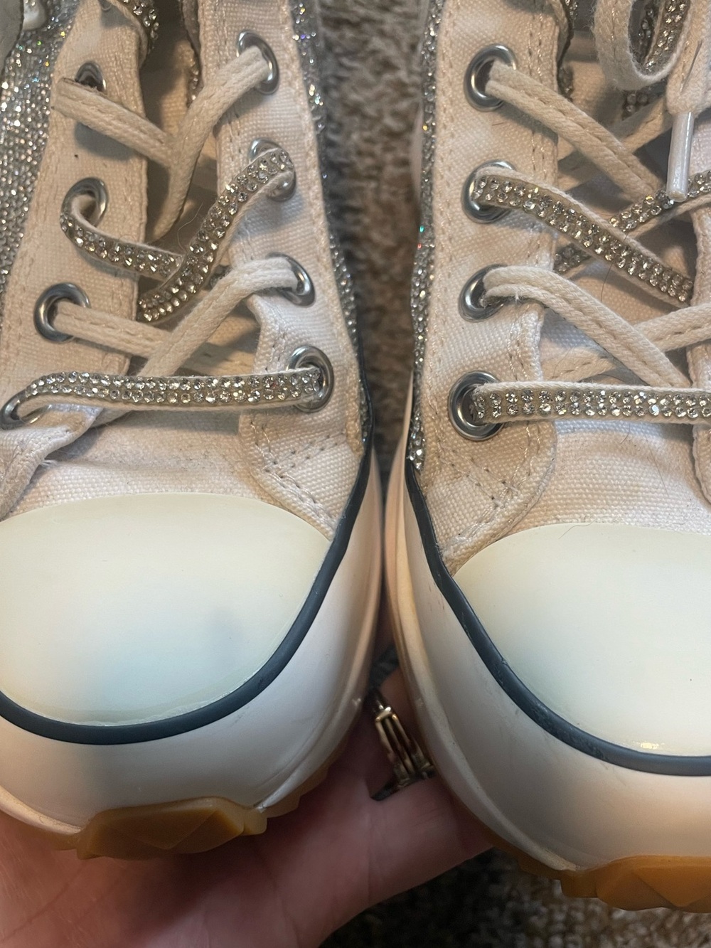 Steve Madden rhinestone diamond converse style shoes - Picture 10 of 14